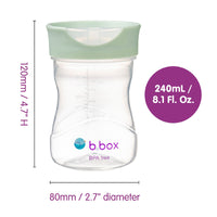 b.box Toddler Training Cup: Free Flow, Easy Transition from Sippy to Big Kid Cup. BPA-Free, Dishwasher Safe | 12m+ | 240ml (sage)_3