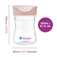 b.box Toddler Training Cup: Free Flow, Easy Transition from Sippy to Big Kid Cup. BPA-Free, Dishwasher Safe | 12m+ | 240ml (blush)_3