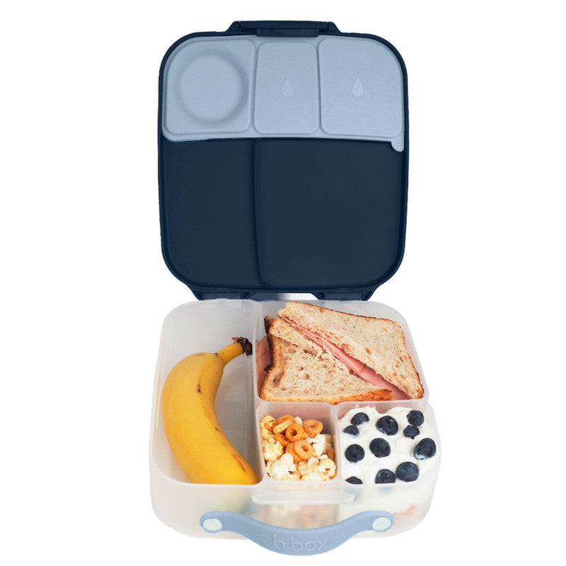 b.box Mini Lunchbox | Bento Box with 3 Compartments (2 Leakproof) | Ideal for Toddlers, Kids Lunch & Snacks | Fits Whole Piece of Fruit | BPA Free