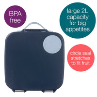 b.box Mini Lunchbox | Bento Box with 3 Compartments (2 Leakproof) | Ideal for Toddlers, Kids Lunch & Snacks | Fits Whole Piece of Fruit | BPA Free, Midnight_2