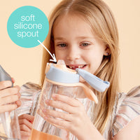 b.box Sport Spout Drink & Water Bottle | Easy Grip Bottle and Leakproof Lid | Cool Modern Child Friendly Design, Tilt and Sip | 600ml/20(feeling peachy)_3