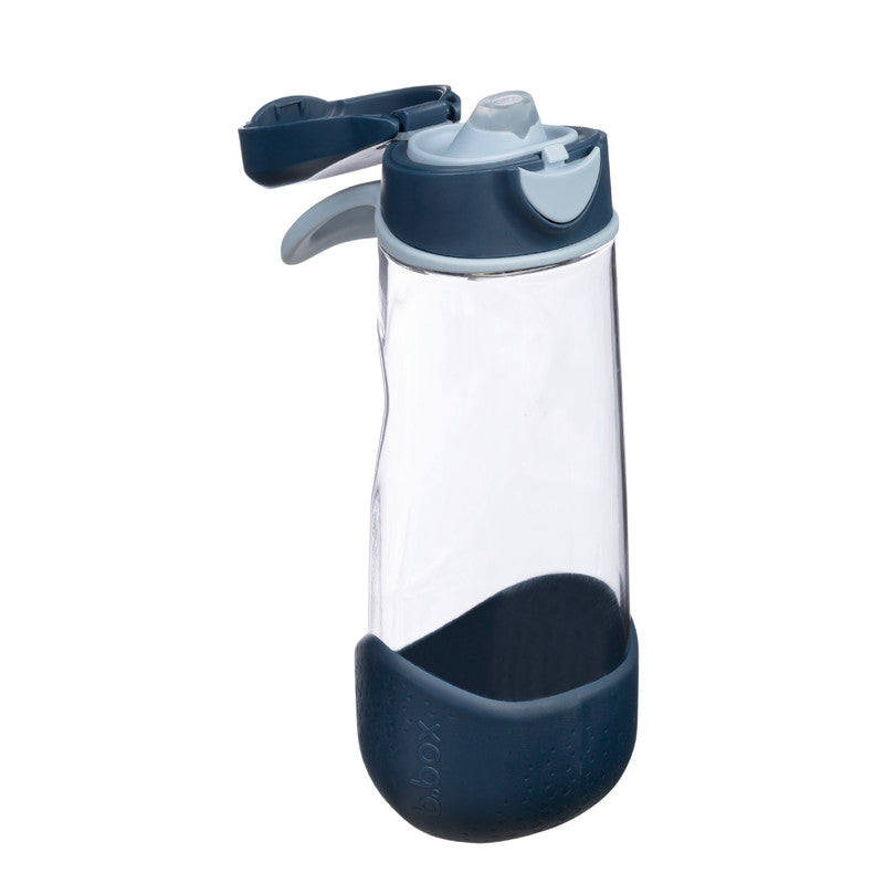 b.box Sport Spout Drink & Water Bottle | Easy Grip Bottle and Leakproof Lid | Cool Modern Child Friendly Design, Tilt and Sip | 600ml/20(mid night)