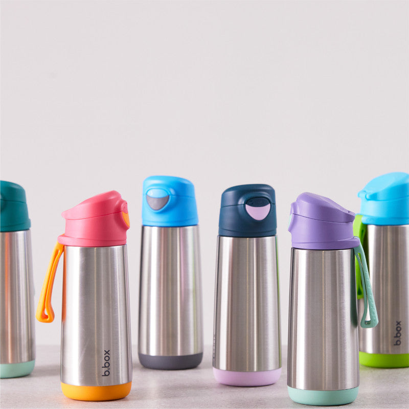 b.box Insulated Sport Spout Drink & Water Bottle | Tilt and Sip |Keeps Drinks Cold up to 15hrs, Warm up to 8hrs | 500ml/16.9( indigo rose)
