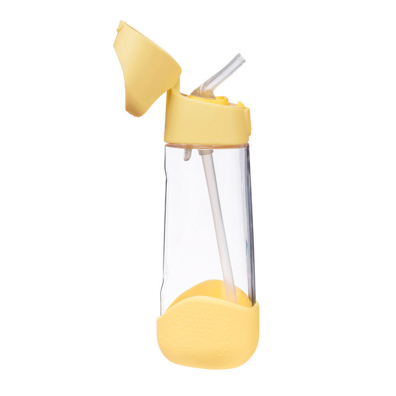 b.box TritanTM Drink & Water Bottle ( lemon twist) | Easy Grip Bottle and Leakproof Lid | Cool Modern Child Friendly Design, Best for After Sippy Cup | 600ml/20