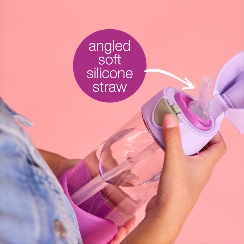 b.box TritanTM Drink & Water Bottle ( lemon twist) | Easy Grip Bottle and Leakproof Lid | Cool Modern Child Friendly Design, Best for After Sippy Cup | 600ml/20