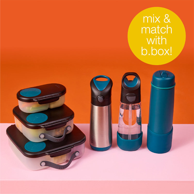 b.box TritanTM Drink & Water Bottle ( lemon twist) | Easy Grip Bottle and Leakproof Lid | Cool Modern Child Friendly Design, Best for After Sippy Cup | 600ml/20