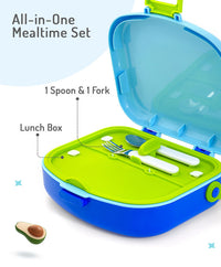 Bonfino Lunch Box, Leak-Resistant, Multi-Material Build, Durable, 3 Years+, 1300 mL, 24.3 x 21 x 7.7 cm - Blue_2