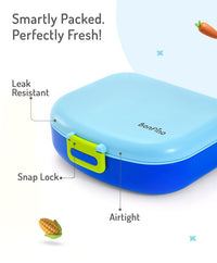 Bonfino Lunch Box, Leak-Resistant, Multi-Material Build, Durable, 3 Years+, 1300 mL, 24.3 x 21 x 7.7 cm - Blue_4
