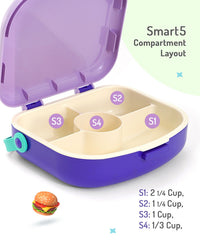 Bonfino Lunch Box, Leak-Resistant, Multi-Material Build, Durable, 3 Years+, 1300 mL, 24.3 x 21 x 7.7 cm - Purple_3