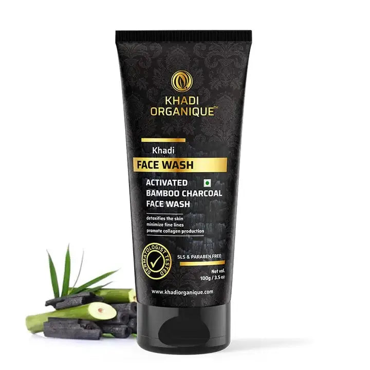 Khadi Organique Activated Charcoal Face Wash (SLS & Paraben Free) 100g