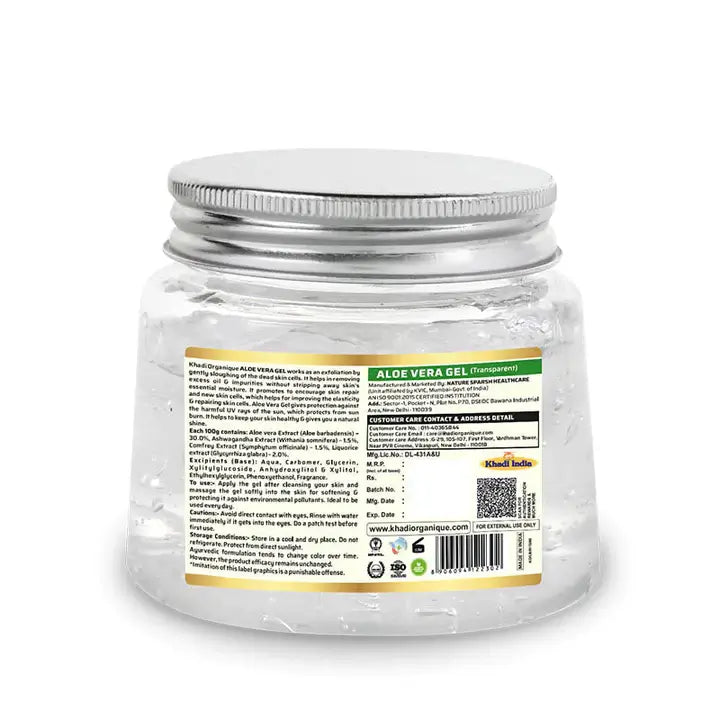 Khadi Organique Aloe Vera Gel (Transparent) 200G