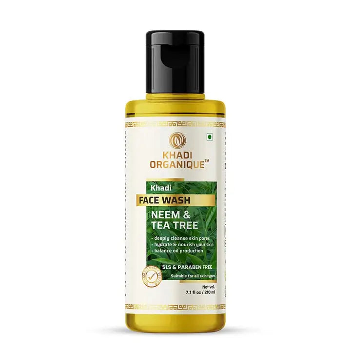 Khadi Organique Neem Tea tree Face Wash (SLS & paraben Free) 210ml