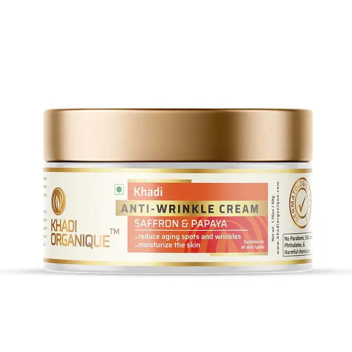 Khadi Organique Anti Wrinkle Cream ( Saffron & Pappaya) 50g 