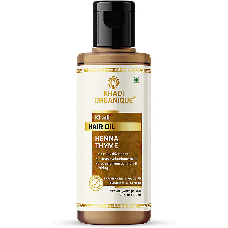 Khadi Organique Henna Thyme Hair Tonic (Mineral oil free) 210ml