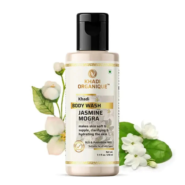 Khadi Organique Jasmine Mongra Body Wash SLS & Paraben free 210ml