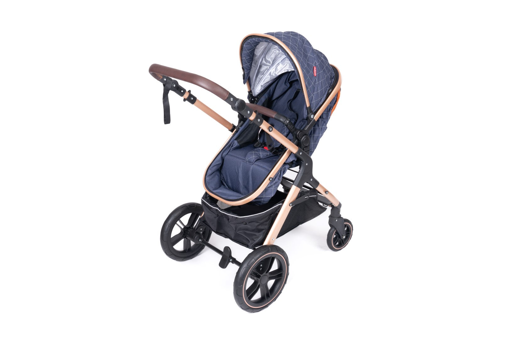 Belecoo one fold-to-half luxury pram 2 in 1 - Blue