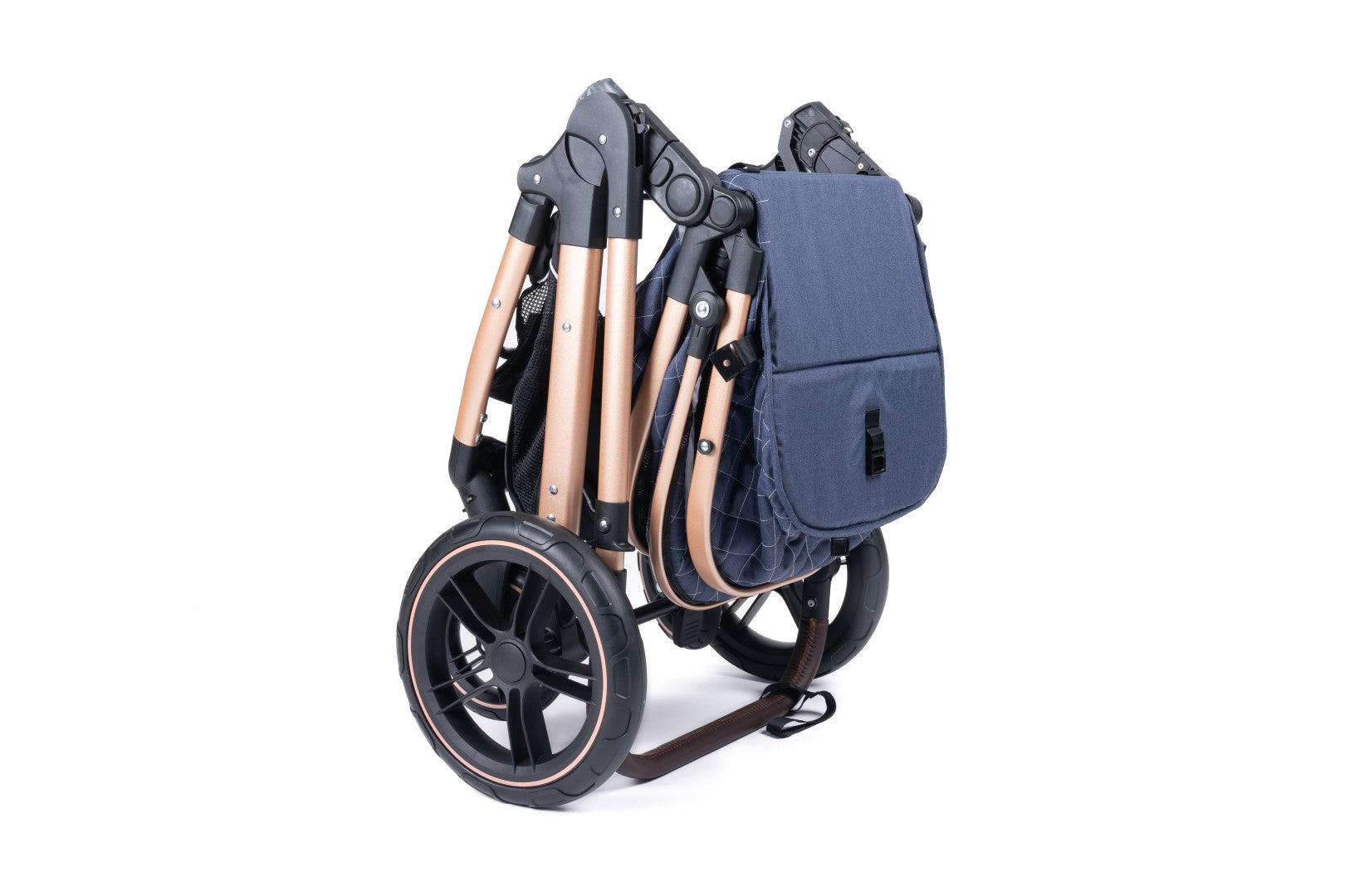 Belecoo one fold-to-half luxury pram 2 in 1 - Blue
