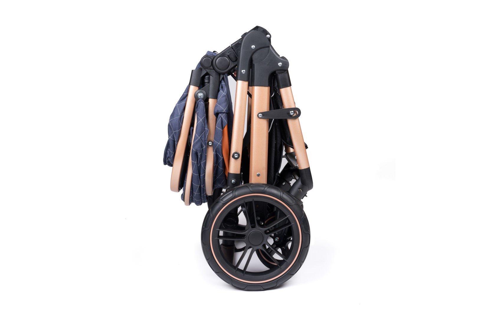 Belecoo one fold-to-half luxury pram 2 in 1 - Blue