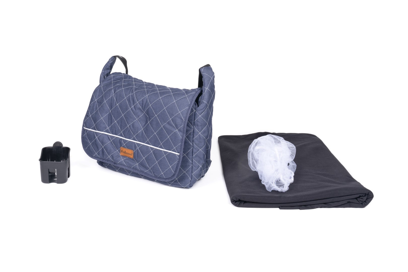 Belecoo one fold-to-half luxury pram 2 in 1 - Blue