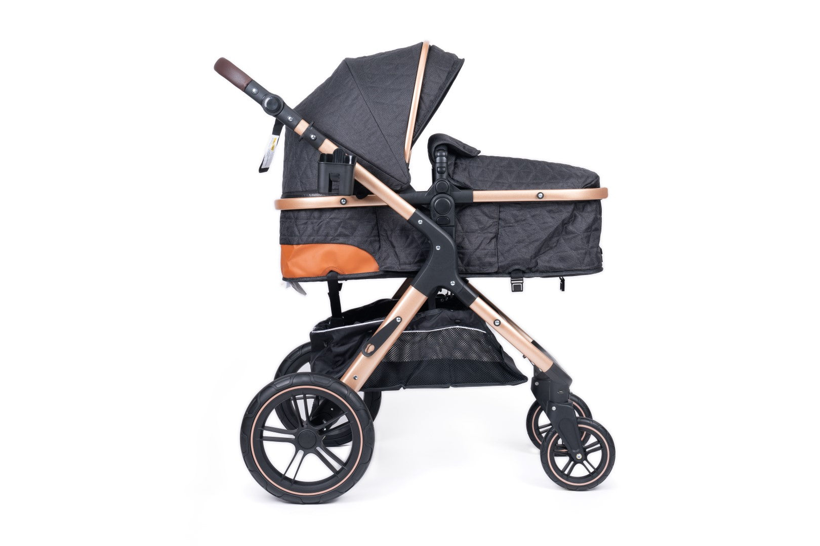 Belecoo one fold-to-half luxury pram 2 in 1 - Black
