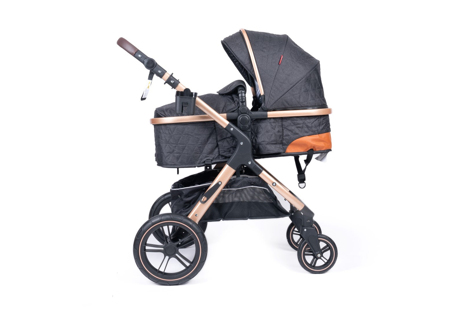 Belecoo one fold-to-half luxury pram 2 in 1 - Black