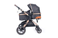 Belecoo one fold-to-half luxury pram 2 in 1 - Black_3