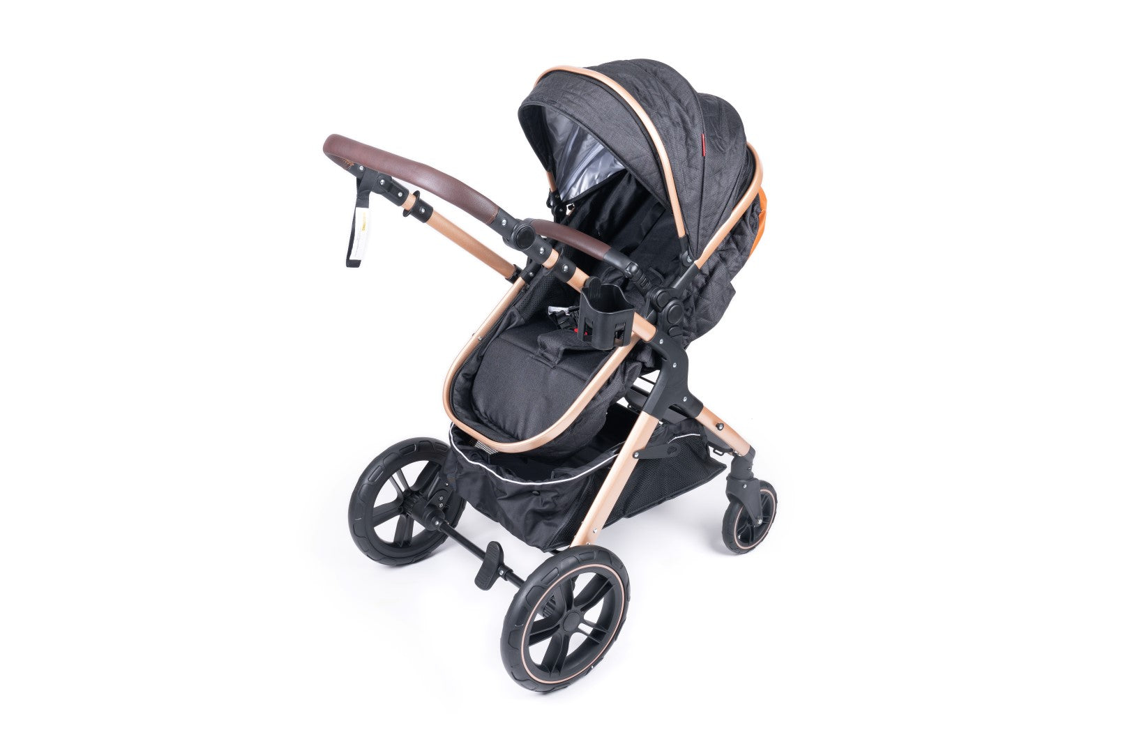 Belecoo one fold-to-half luxury pram 2 in 1 - Black