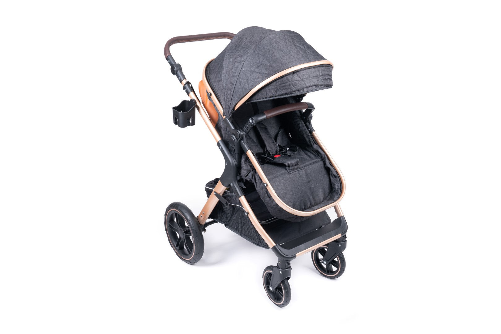 Belecoo one fold-to-half luxury pram 2 in 1 - Black