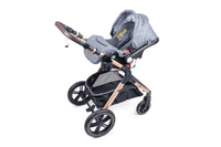 Belecoo one fold-to-half luxury pram 3 in 1 with Car Seat - Grey_3