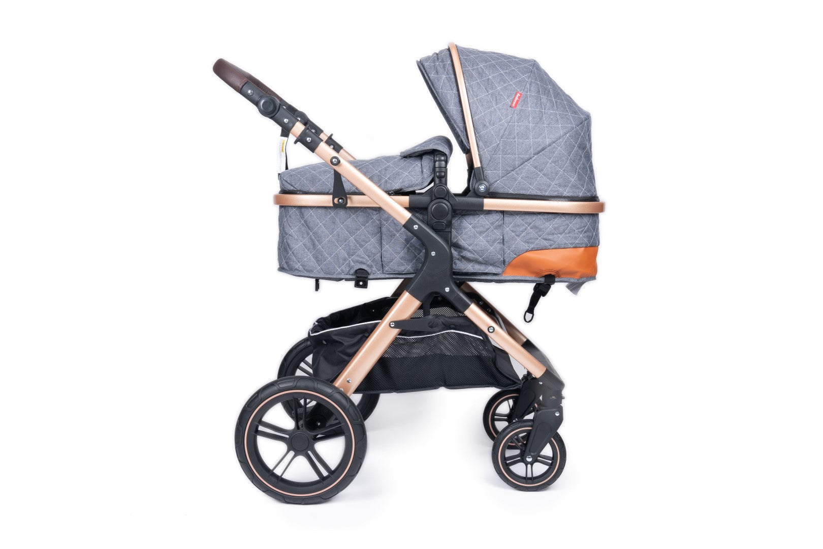 Belecoo one fold-to-half luxury pram 3 in 1 with Car Seat - Grey