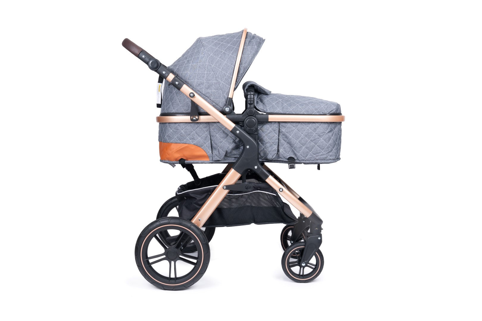 Belecoo one fold-to-half luxury pram 3 in 1 with Car Seat - Grey