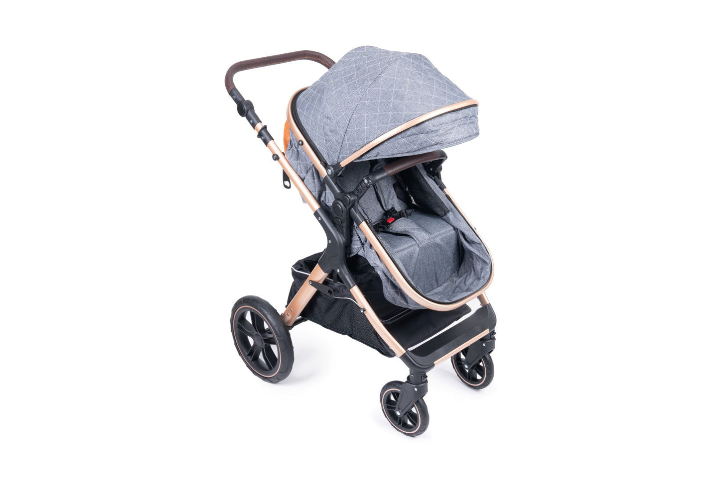 Belecoo one fold-to-half luxury pram 3 in 1 with Car Seat - Grey