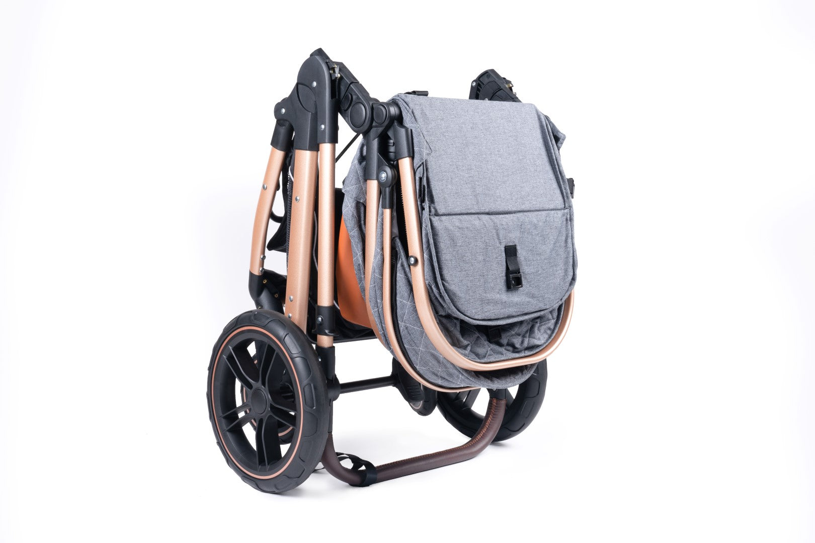 Belecoo one fold-to-half luxury pram 3 in 1 with Car Seat - Grey