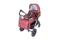Belecoo one fold-to-half luxury pram 2 in 1 - Red_3