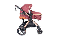 Belecoo one fold-to-half luxury pram 2 in 1 - Red_4