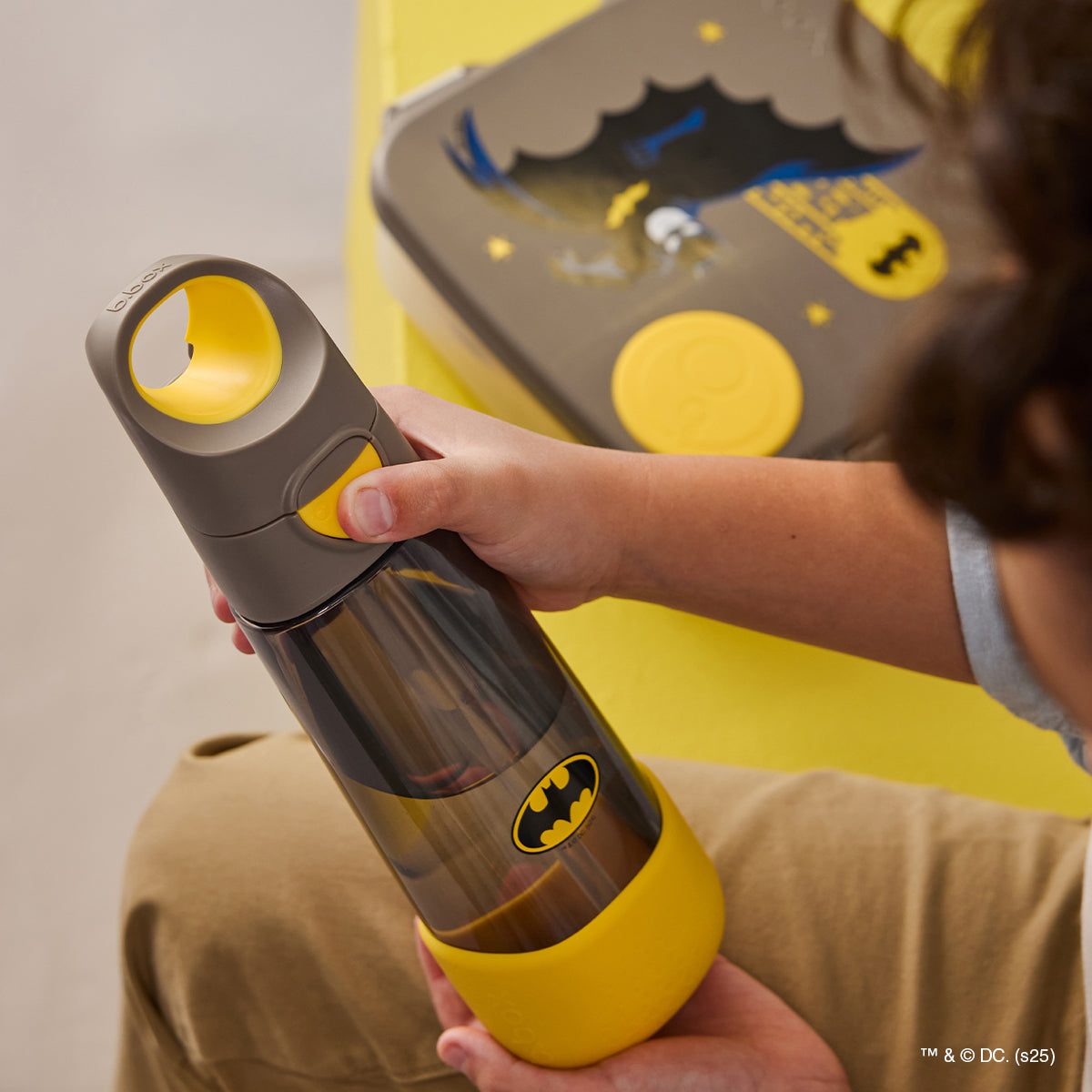 B.Box Batman Combo – Mini Lunchbox, 600ml Tritan Drink Bottle & Snackbox | Leak-Proof, BPA-Free, Kid-Friendly Design | Perfect for School, Travel, Snacks & More | Durable & Easy to Carry