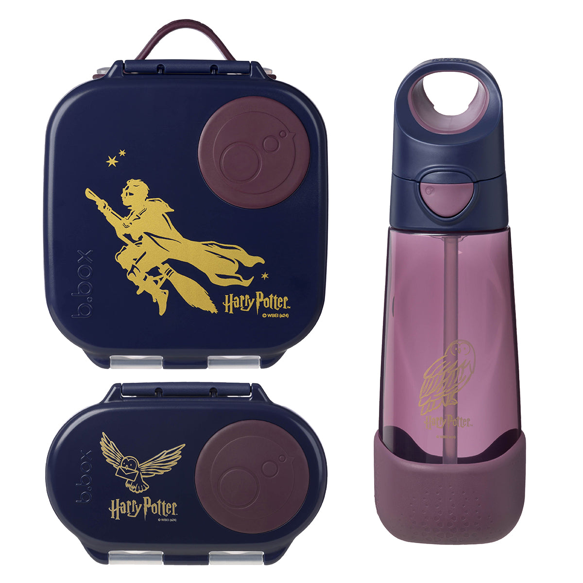 B.Box Harry Potter Kids Combo, Leakproof Lunchbox, 600ml Tritan Bottle & Snackbox | BPA-Free, Compact & Durable | Perfect for School, Travel & Preschool Snacks