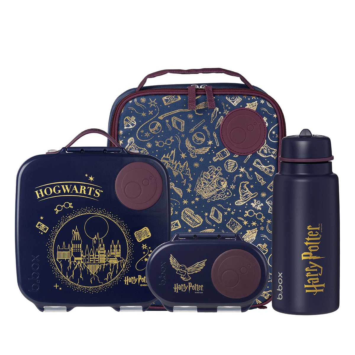 B.Box Harry Potter Kids Combo – Leakproof Lunchbox, 1L Insulated Bottle, Snackbox & Flexi Lunchbag | BPA-Free, Versatile & Travel-Friendly | School & Picnic Ready Bento Set