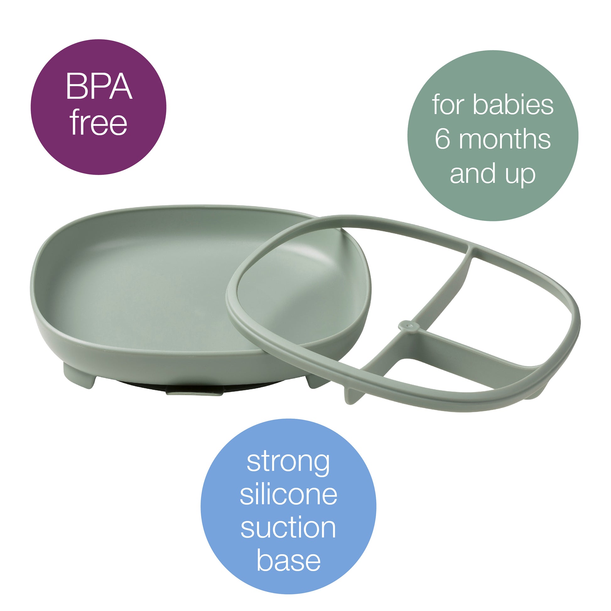 B.Box Baby Feeding  Combo Silicone Plate & Bowl Set with Lid + Silicone Bib BPA Free, Easy Grip, Dishwasher Safe | For Toddlers & Kids | 6m+ | On-the-Go Essentials