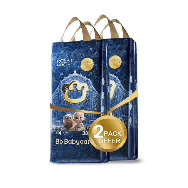 Babycare Royal Baby Diaper Pants, Size 4, 9-14 kg, 76 Pieces, Pack of 2