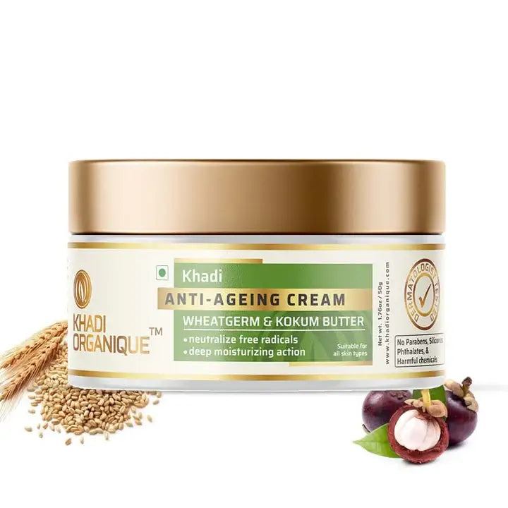 Khadi Organique Anti Ageing Cream ( Wheatgerm & Kokum Butter ) 50g