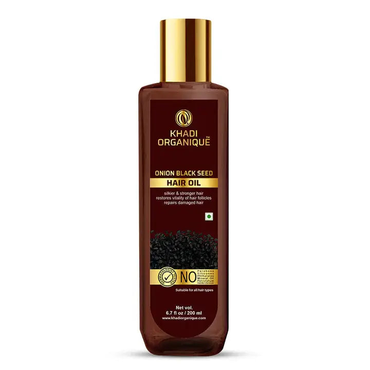 Khadi Organique Onion black seed hair oil (Mineral Oil Free) 200ml