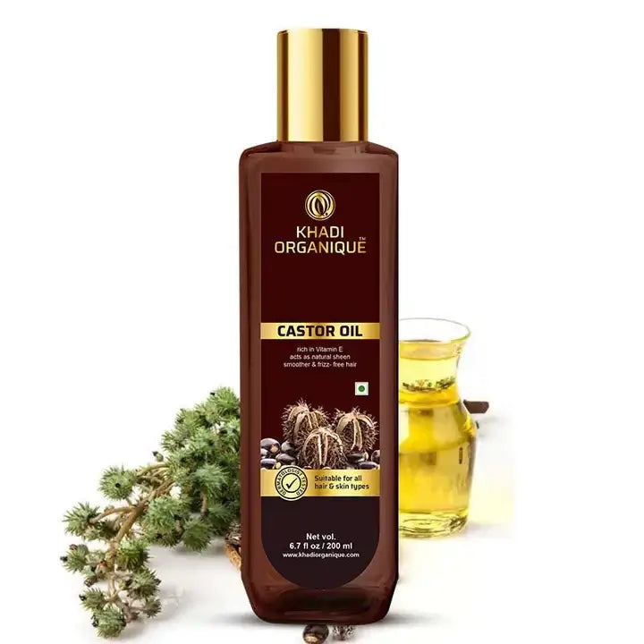 Khadi Organique Castor Oil  (100% cold pressed oil ) 200ml