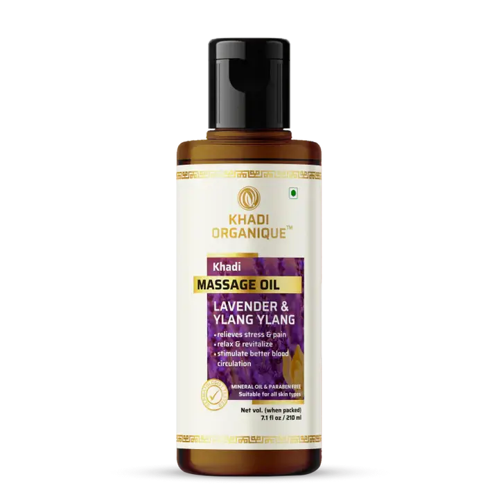 Khadi Organique Lavender & Ylang Ylang Massage Oil (Mineral Oil free) 210ml