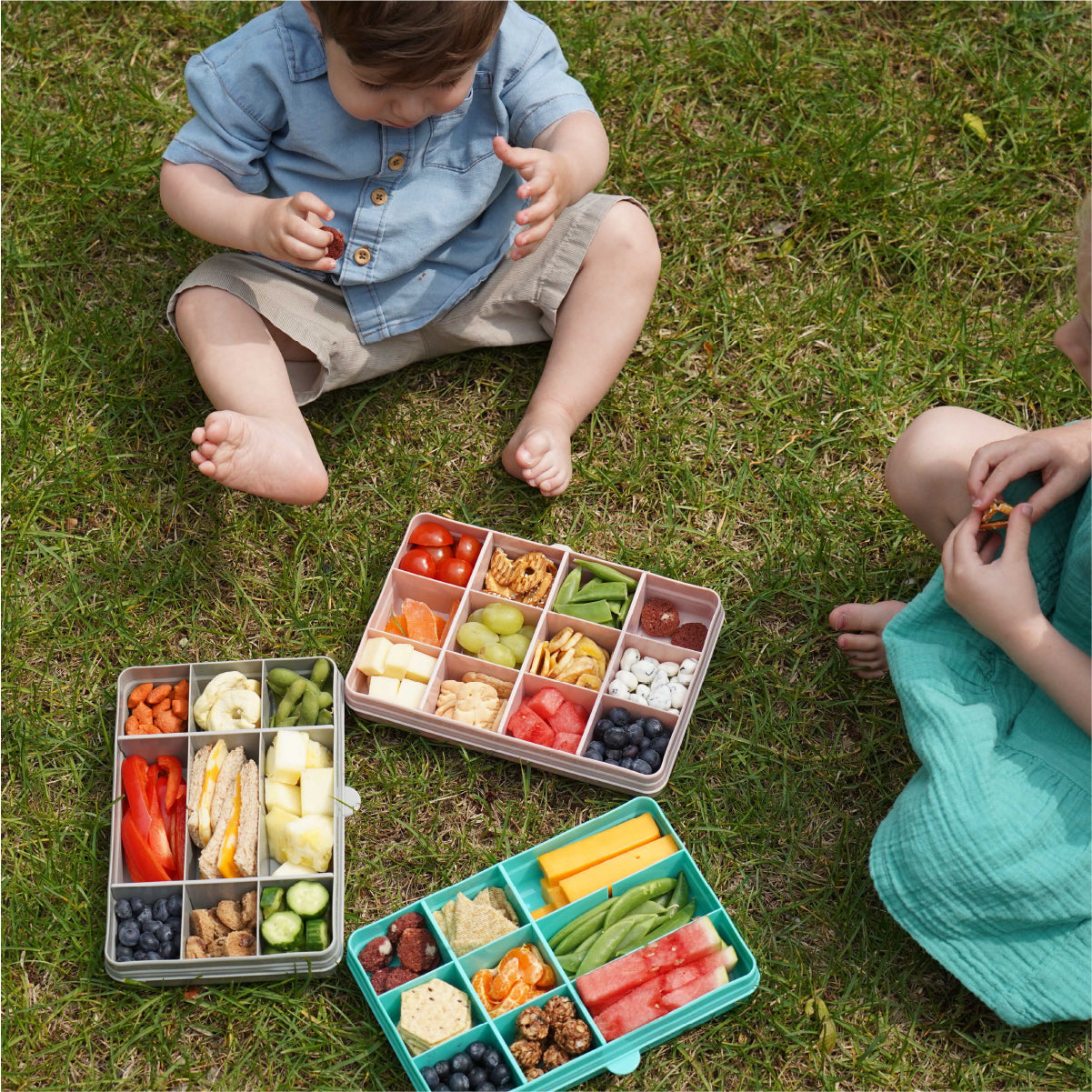 Melii Set of 3 Bundle - Snackle Food Container with Removable Divider 4oz - Water Bottle 17oz - Detachable Spoon & Fork with Carrying Case - Back to School Special