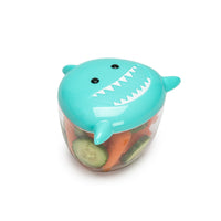 Melii Snack Containers & Utensil Set - Turquoise Shark & Brown Bear Snack Containers, Brown Bear & Blue Shark Utensil Set (6 Pcs) - BPA Free, Durable, Fun Designs_2