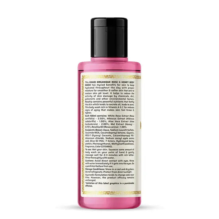 Khadi Organique Rose Honey Body Wash 210ml