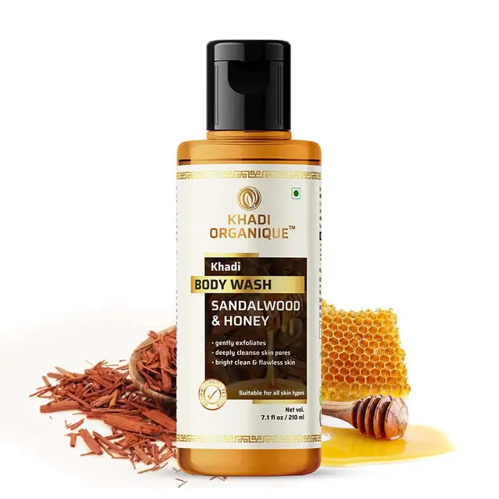 Khadi Organique Sandalwood & Honey Body Wash 210ml