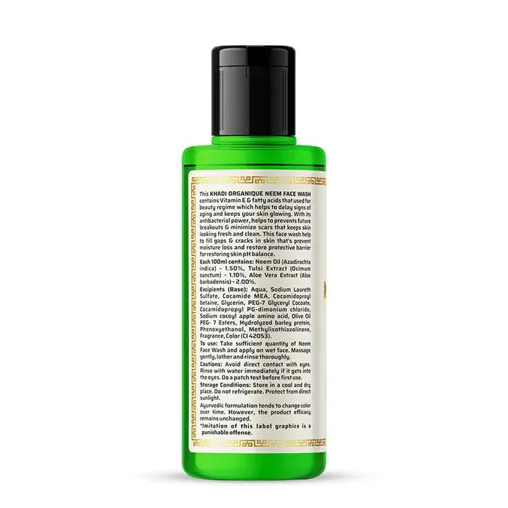 Khadi Organique Neem Face Wash 210ml