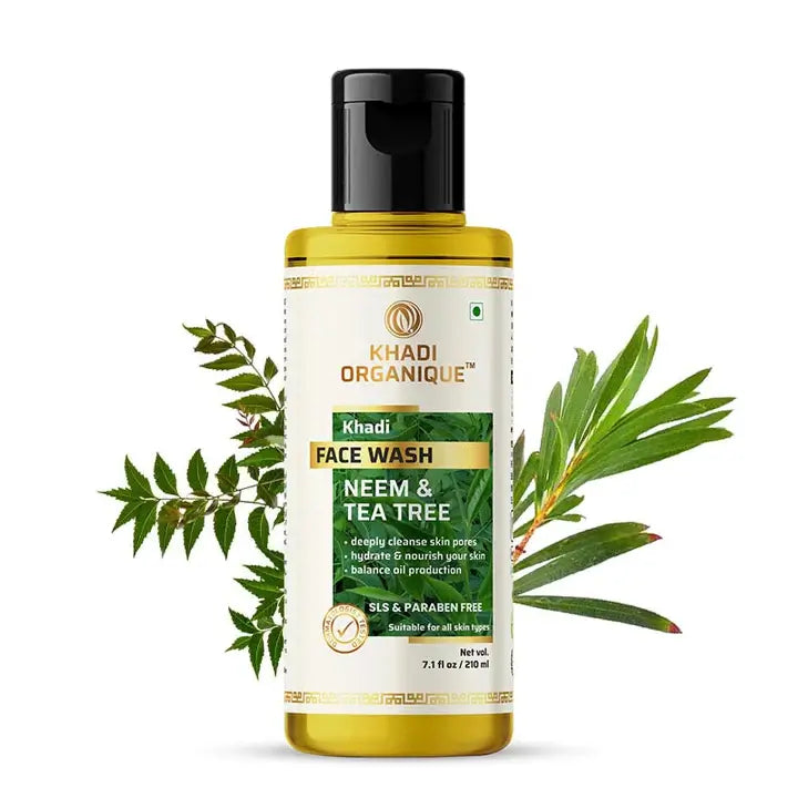 Khadi Organique Neem Tea tree Face Wash (SLS & paraben Free) 210ml